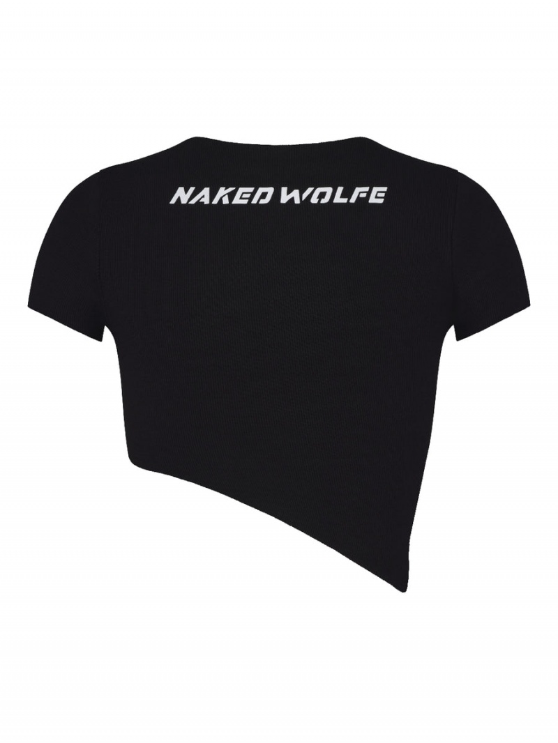 Naked Wolfe Asymmetrical Naisten Leikatut Topit Mustat | YGD92100JR