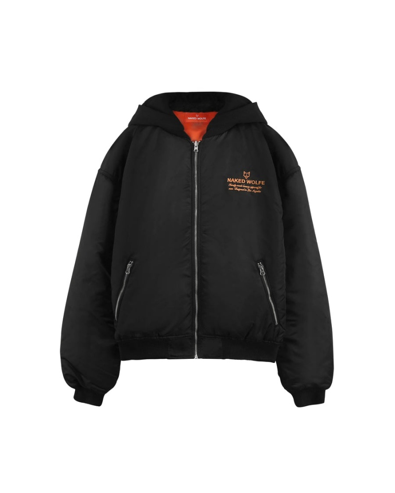 Naked Wolfe Double Sided Bomber Miesten Takit Mustat Oranssi | OJE4158JF