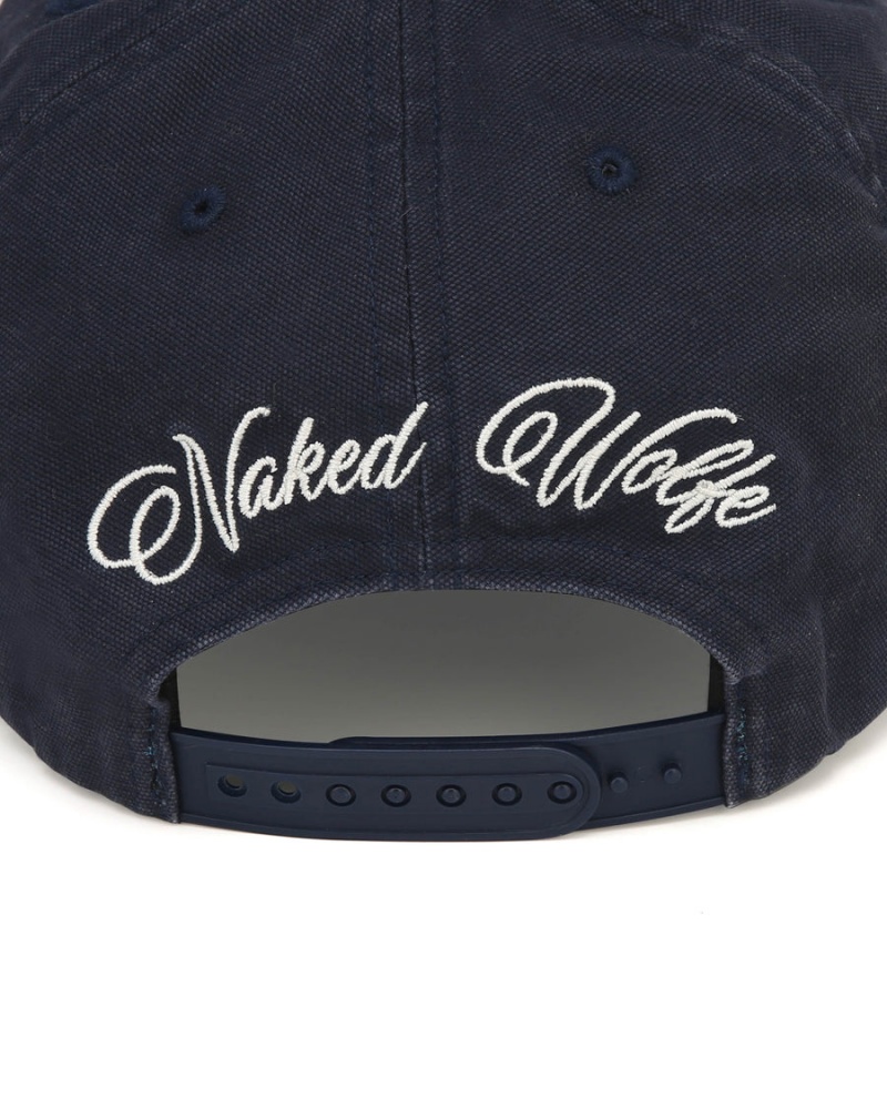 Naked Wolfe Signature Unconstructed Washed Miesten Lippis Tummansininen | SFN6091IB