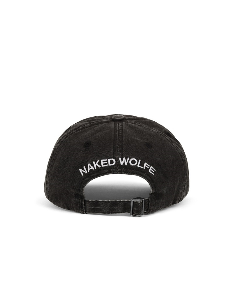 Naked Wolfe Washed Baseball Miesten Lippis Mustat | XUA463RS