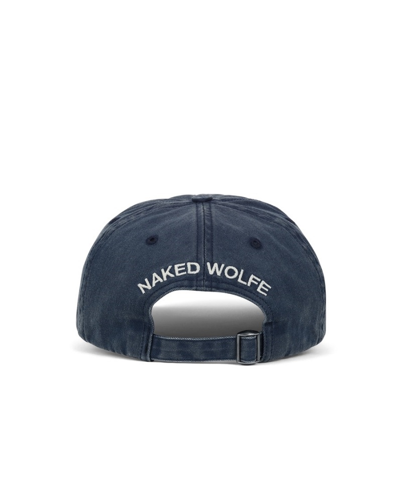 Naked Wolfe Washed Baseball Miesten Lippis Sininen | MQQ6694SQ